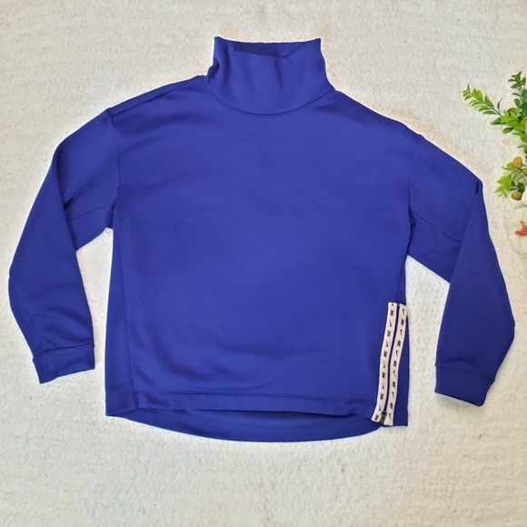 Nike Mockneck Oversize Pullover Sweater Side Zipper Size Small Blue - Picture 3 of 16